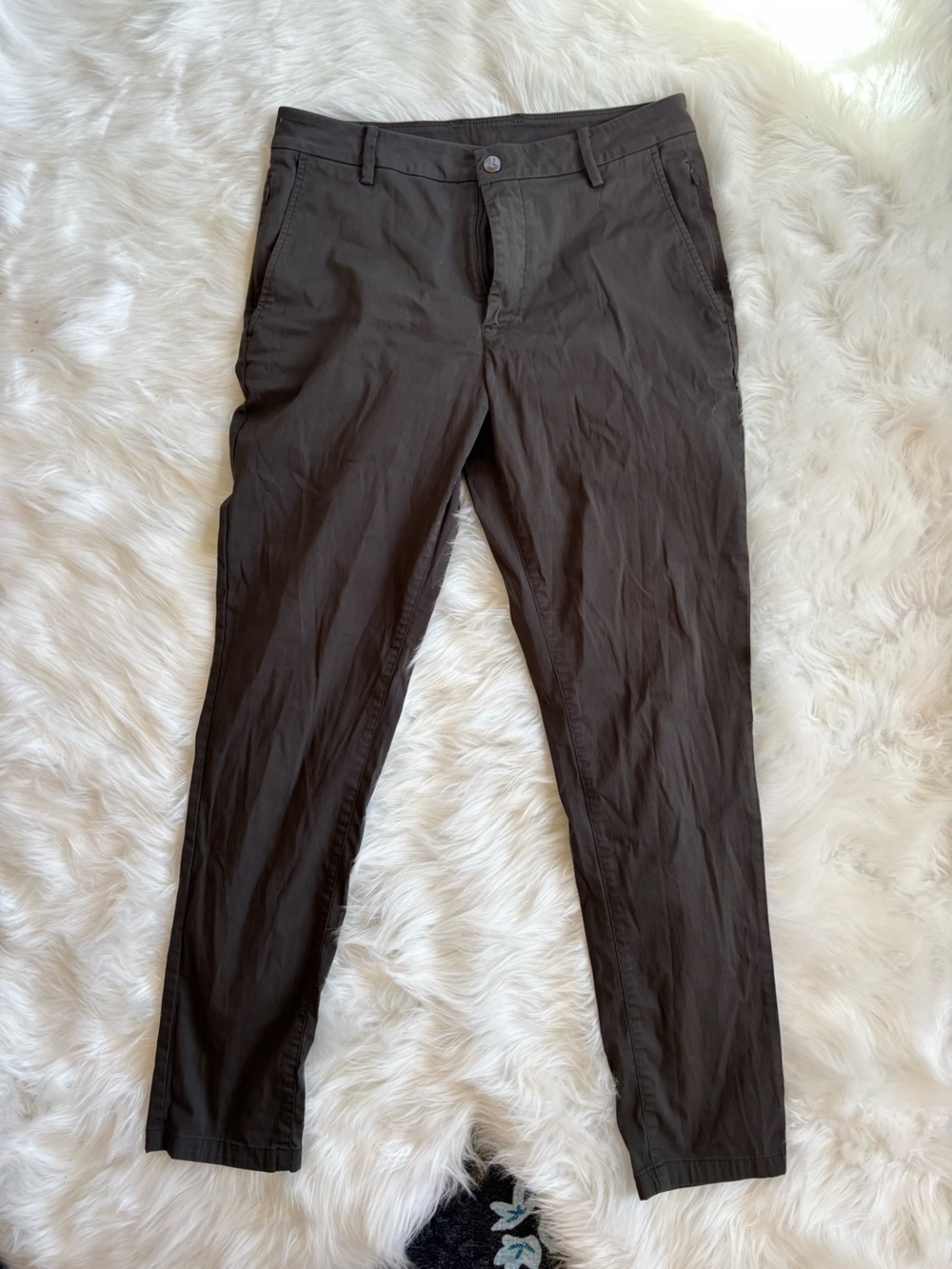 Men's Dark Brown Casual Pants broomstick 32x32